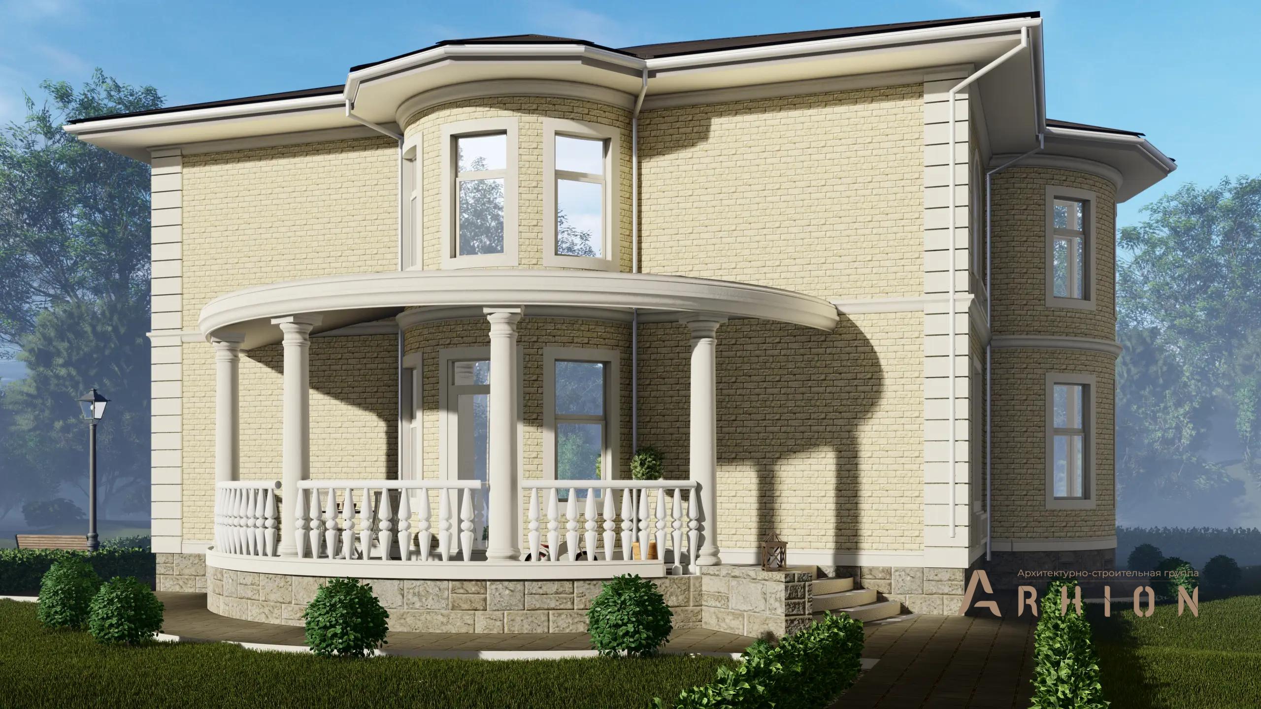 6. Проект двухэтажного дома в современном классическом стиле с четырехскатной, H-1302, площадью - 279 кв c терассой, балконом, эркером